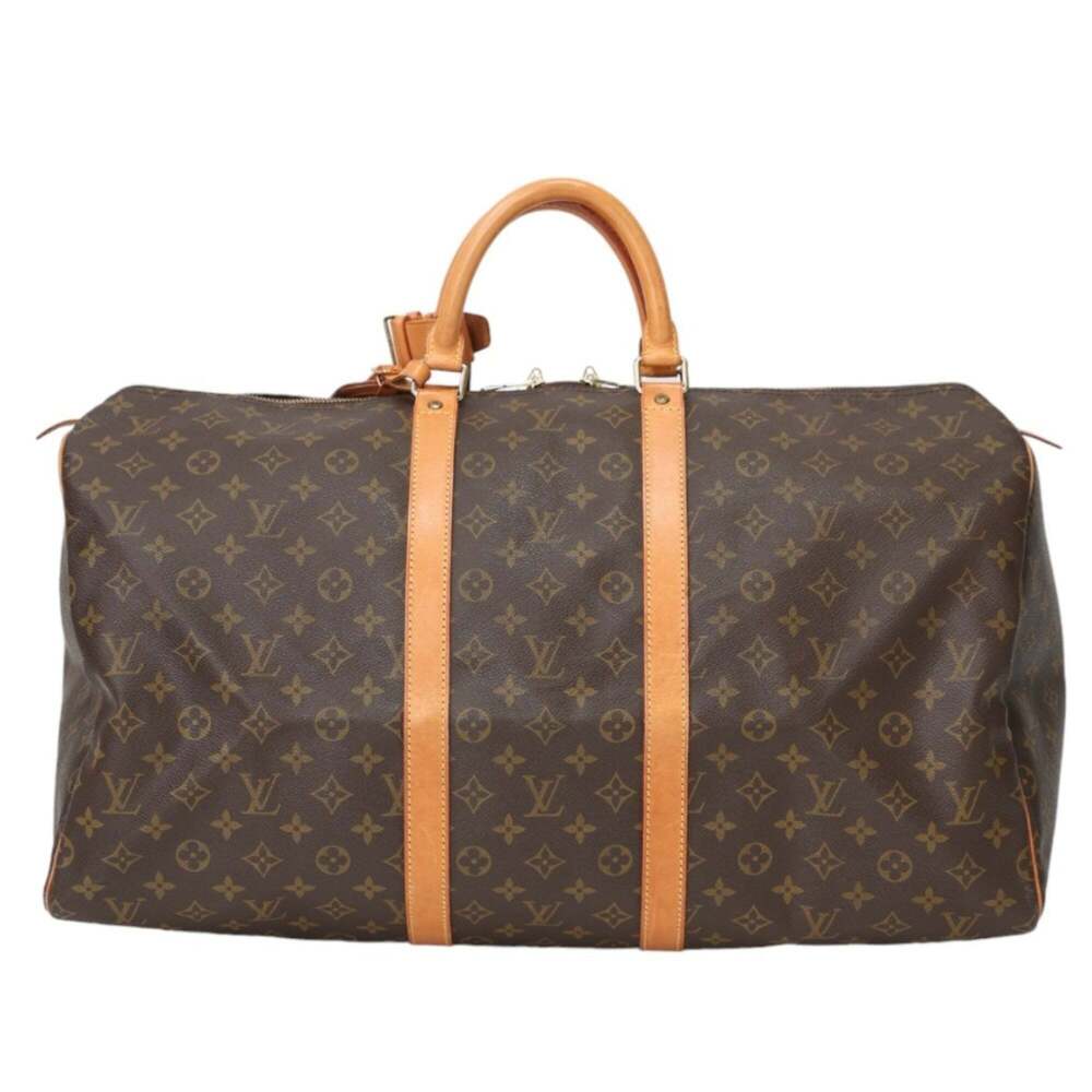 LOUIS VUITTON Authentic Brown Monogram Canvas Keepall 55 Boston Bag - Picture 2 of 15
